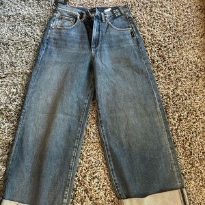 Silver Jeans Co. Blue Wide-Leg Crop Jeans